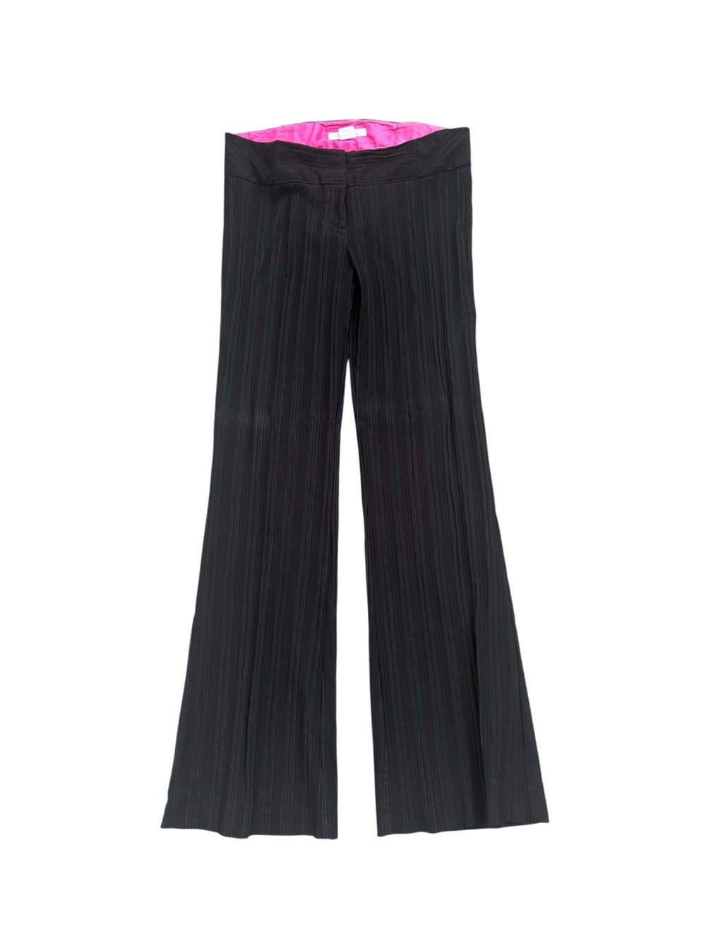 Charlotte Russe Y2K Black Pinstripe Flare Pants Low Rise Trousers